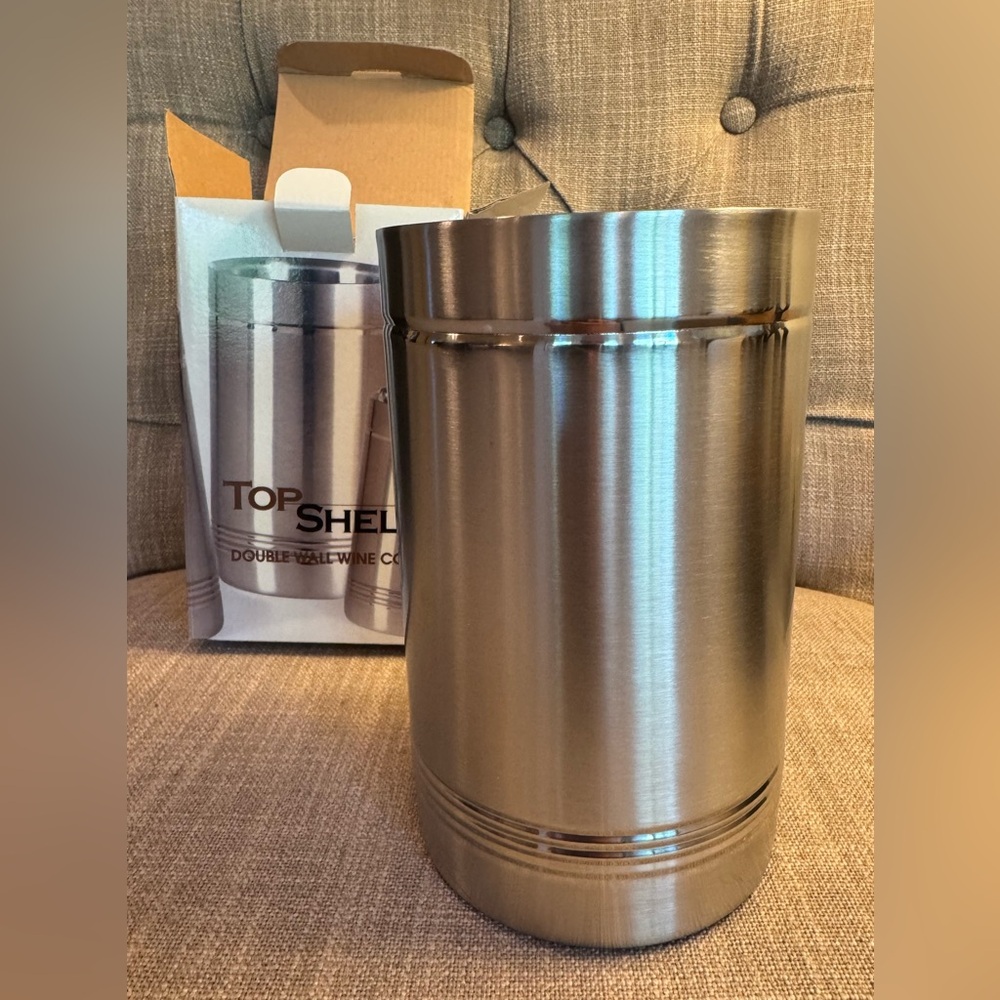 NWT - Double wall wine cooler in silver. New in box.